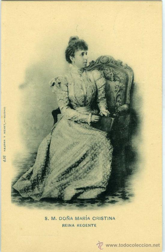 Postkarten: POSTAL SM DO&Ntilde;A MARIA CRISTINA REINA REGENTE HAUSER Y MENET