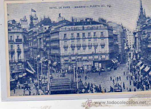 Postales: Madrid . Hotel de Paris. Puerta de Sol. - Foto 1