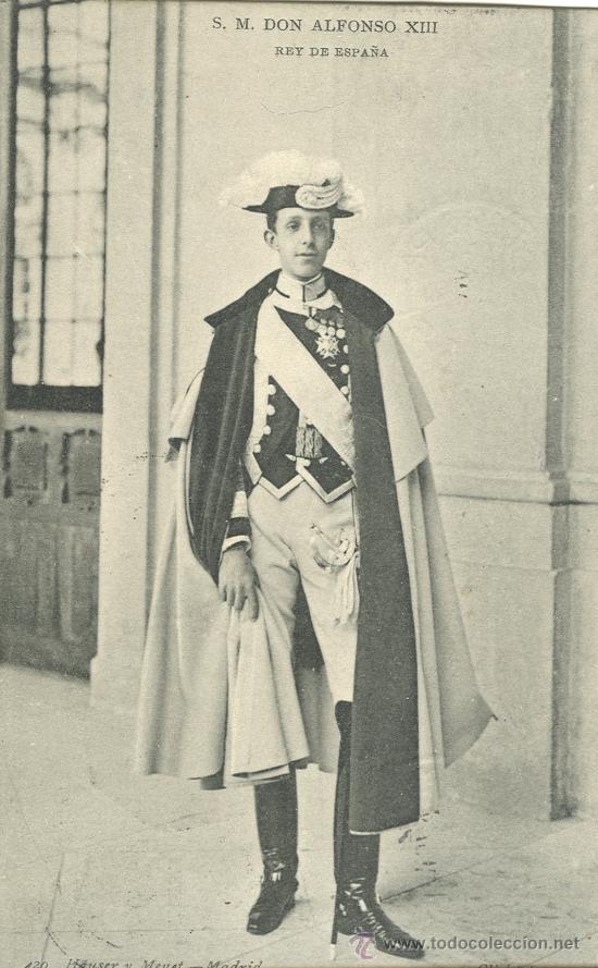 Postkarten: REY ALFONSO XIII. UNIFORME DE ALABARDERO. HAUSER Y MENET.N&ordm; 420. HACIA 1905.