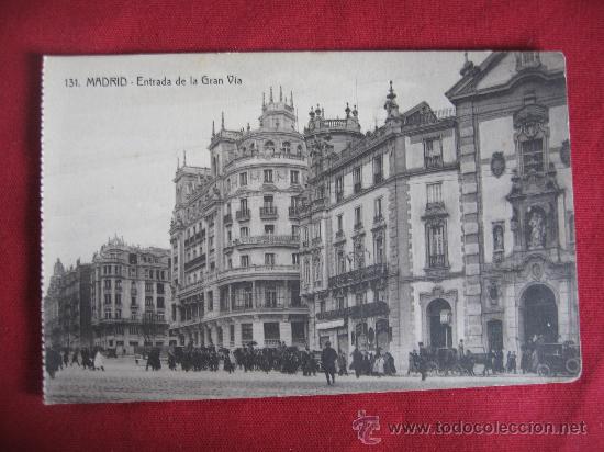 Postales: MADRID - ENTRADA DE LA GRAN VIA - Foto 1