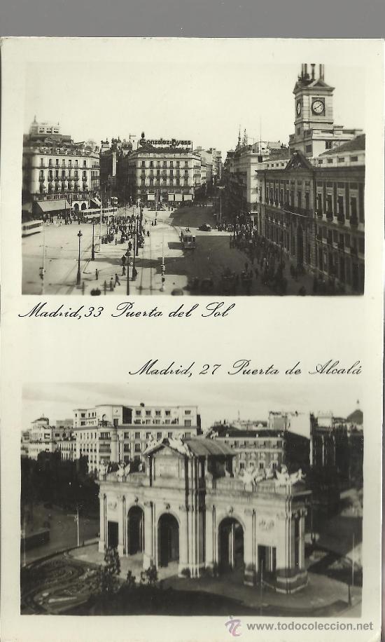 Postales: MADRID PUERTA DEL SOL PUERTA DE ALCALA SIN CIRCULAR - Foto 1