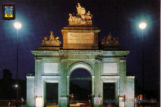 Postales: MADRID - PUERTA DE TOLEDO NOCHE - Foto 1