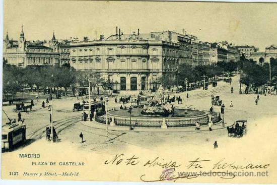 Postales: POSTAL MADRID PLAZA DE CASTELAR - Foto 1