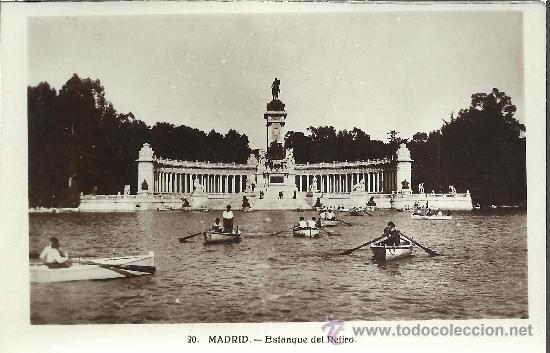 Postales: MADRID ESTANQUE DEL RETIRO SIN CIRCULAR - Foto 1