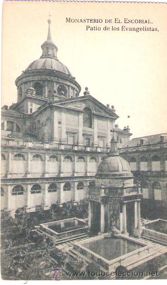 Postales: TARJETA POSTAL. MONASTERIO DE EL ESCORIAL. PATIO DE LOS EVANGELISTAS. ED. J. ROIG.