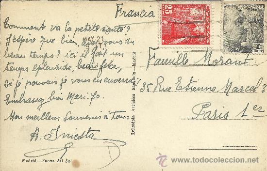 Postales: MADRID PUERTA DEL SOL ESCRITA - Foto 2