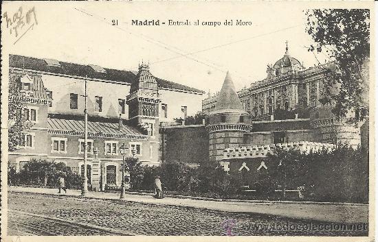 Postales: MADRID ENTRADA AL CAMPO DEL MORO ESCRITA - Foto 1