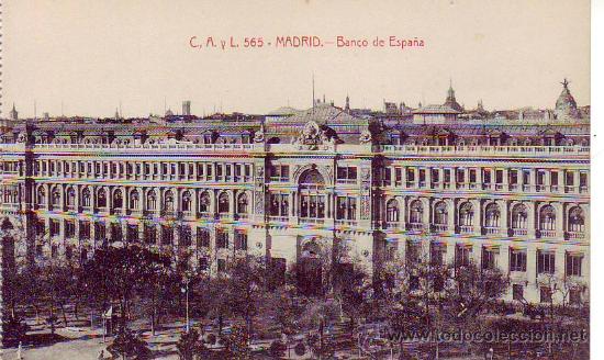 Postales: madrid - banco de espa&ntilde;a - Foto 1