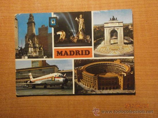 Postales: POSTAL MADRID DIVERSOS ASPECTOS CIRCULADA - Foto 1