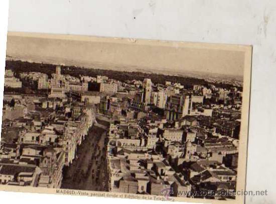 Postales: MADRID VISTA PARCIAL DESDE EL EDIFICIO DE LA TELEF&Oacute;NICA KALLMEYER GAUTIER SIN CIRCULAR - Foto 1