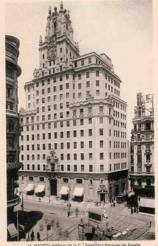 Postales: TARJETA POSTAL DE MADRID. EDIFICIO DE LA C.&ordf; TELEFONICA NACIONAL DE ESPA&Ntilde;A. - Foto 1