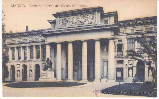 Cartoline: TARJETA POSTAL DE MADRID.FACHADA LATERAL DEL MUSEO DEL PRADO.