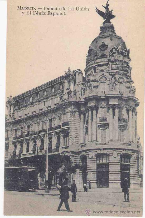 Postais: TARJETA POSTAL DE MADRID.PALACIO DE LA UNION Y EL FENIX ESPA&Ntilde;OL. FOTOTIPIA J ROIG.