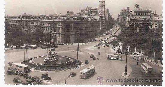 Postais: TARJETA POSTAL DE MADRID.PLAZA DE LA CIBELES Y CALLE DE ALCALA. GARCIA GARRABELLA.