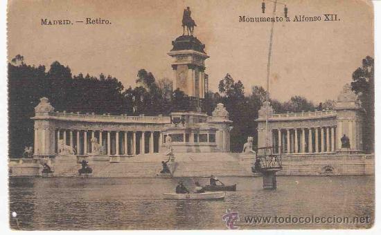 Postais: TARJETA POSTAL DE MADRID.RETIRO. MONUMENTO A ALFONSOXII. FOTOTIPIA J. ROIG.
