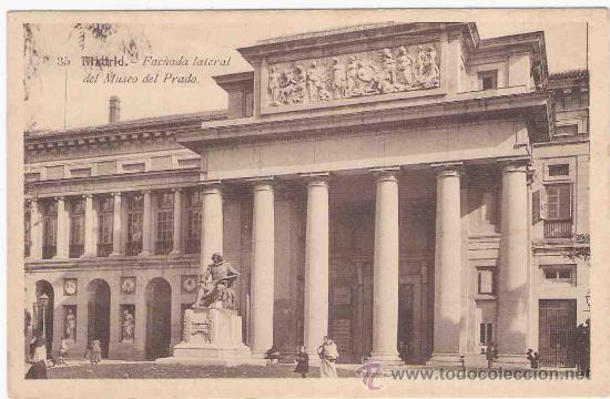 Postcards: TARJETA POSTAL DE MADRID.35. FACHADA LATERAL DEL MUSEO DEL PRADO. MARGARA.