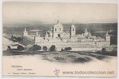 Postales: El Escorial, Hauser y Menet. Dorso sin dividir
