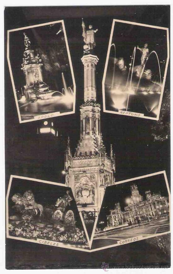 Cartoline: TARJETA POSTAL DE MADRID.APOLO. NEPTUNO. CIBELES. CORREOS. 36. SALVADOR BARRUECO.