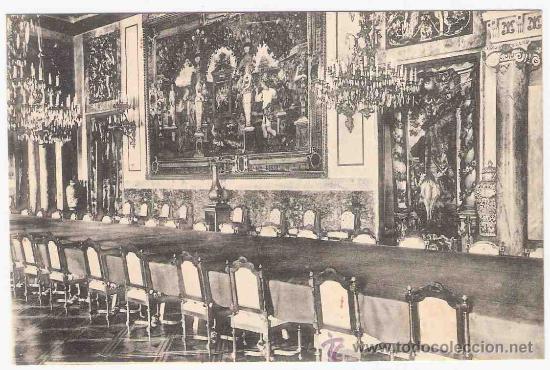Cartes Postales: TARJETA POSTAL DE MADRID.PALACIO REAL. DETALLE DEL COMEDOR DE GALA.