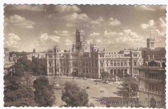 Postales: TARJETA POSTAL DE MADRID.50. PLAZA DE LA CIBELES Y PALACIO DE COMUNICACIONES. GARCIA GARRABELLA.