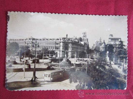 Postales: MADRID - PLAZA DE LA CIBELES Y EDIFICIO DEL BANCO DE ESPA&Ntilde;A - Foto 1