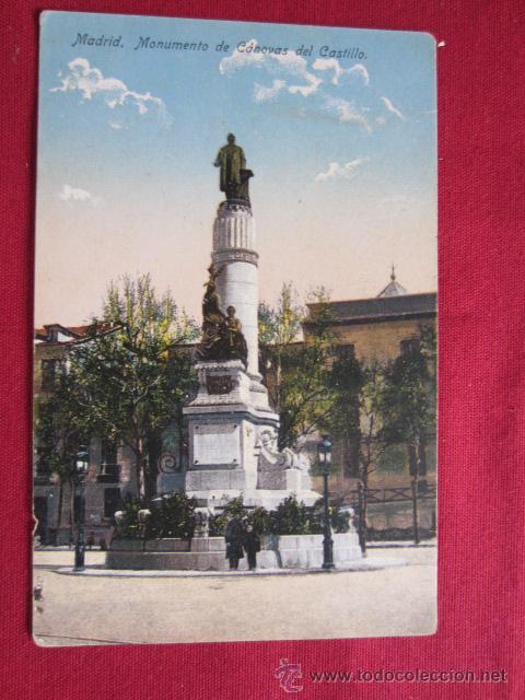 Postales: MADRID -  MONUMENTO DE CANOVAS DEL CASTILLO - Foto 1