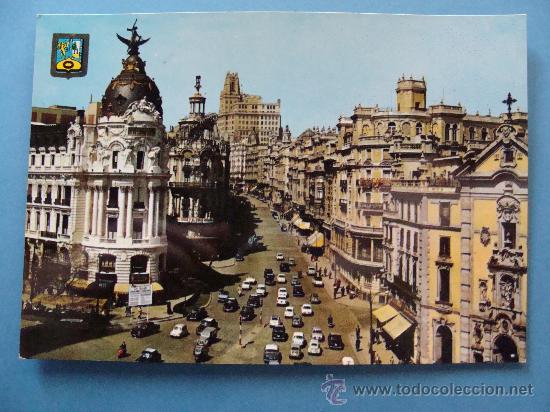 Postales: POSTAL DE MADRID. A&Ntilde;O 1963. EDIFICIO F&Eacute;NIX Y AVENIDA JOSE ANTONIO. 653. - Foto 1