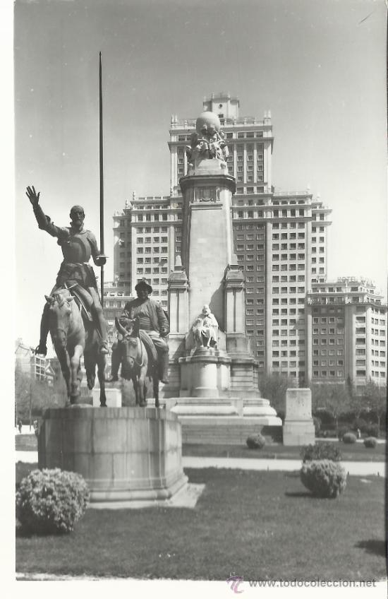 Postales: MADRID EDIFICIO ESPA&Ntilde;A MONUMENTO A CERVANTES SIN ESCRIBIR - Foto 1