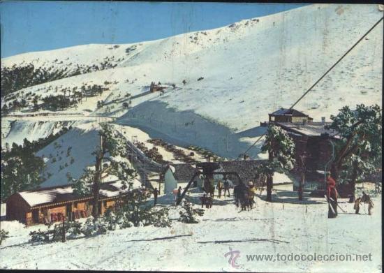 Postkarten: PUERTO DE NAVACERRADA (MADRID).- TELESILLA. TELEGRAFO.ESTACIONAMIENTO