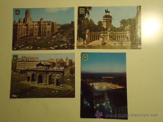 Postales: LOTE DE 4 POSTALES DE LA CIUDAD DE MADRID - Foto 1