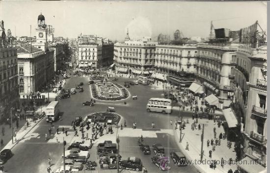 Postales: MADRID PUERTA DEL SOL ESCRITA - Foto 1