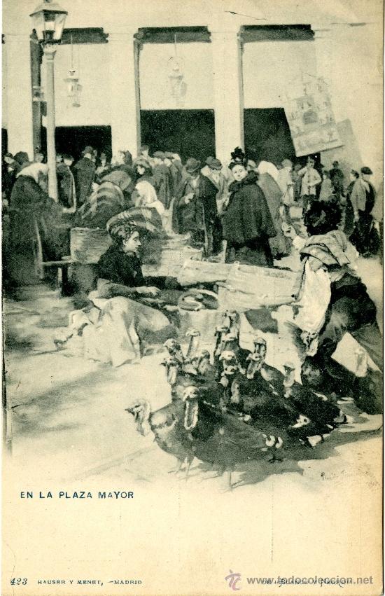 Postais: En la Plaza Mayor. De Blanco y Negro