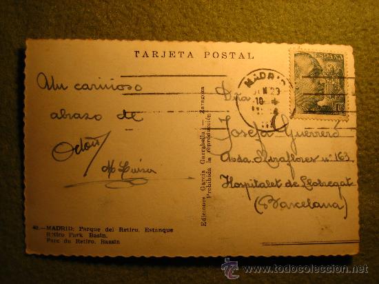 Postales: ANTIGUA POSTAL PARQUE DEL RETIRO MADRID - Foto 2