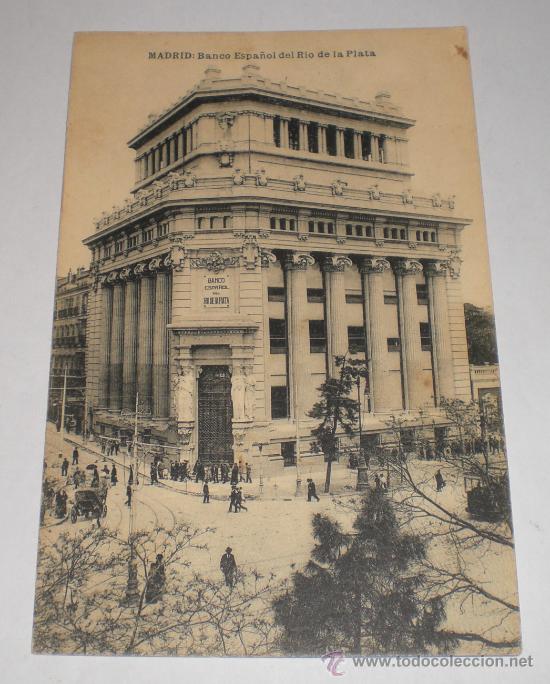 Postales: POSTAL ANTIGUA DE MADRID, BANCO ESPA&Ntilde;OL DEL RIO DE LA PLATA, HAUSER Y MENET