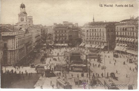 Postales: MADRID PUERTA DEL SOL ESCRITA - Foto 1