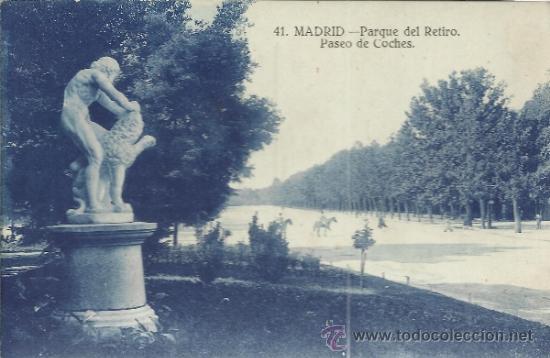 Postales: MADRID PARQUE DEL RETIRO ESCRITA - Foto 1