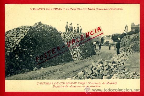 Postales: POSTAL CANTERAS COMENAR VIEJO, DEPOSITOS DE ADOQUINES EN LA ESTACION , P75239