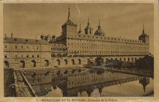 Postales: MONASTERIO DE EL ESCORIAL.ESTANQUE DE LA HUERTA - Foto 1