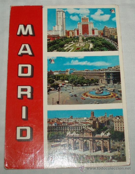 Postales: postal de Madrid varios espacios circulada - Foto 1