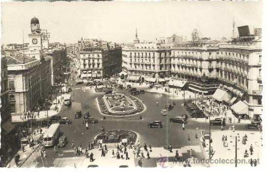 Postales: MADRID PUERTA DEL SOL ESCRITA - Foto 1