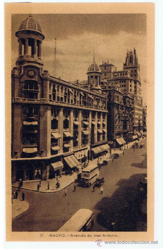 Postales: avda  de jose antonio  madrid sin usar - Foto 1
