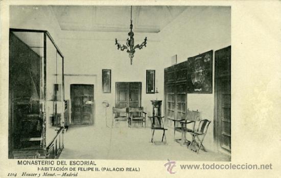 Postales: MONASTERIO DEL ESCORIAL. HABITACI&Oacute;N DE FELIPE II (PALACIO REAL).