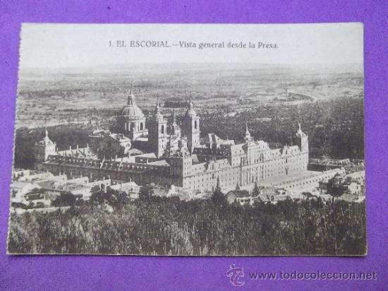 Postales: MADRID-V12-NO CIRCULADA-EL ESCORIAL-N&ordm;1-VISTA GENERAL DESDE LA PRESA