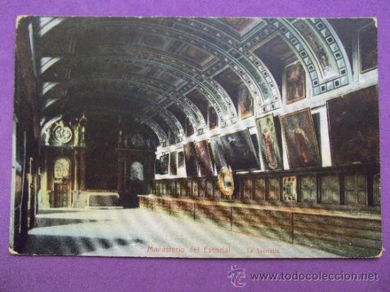 Postales: MADRID-V12-NO CIRCULADA-ESCRITA-EL ESCORIAL-LA SACRISTIA