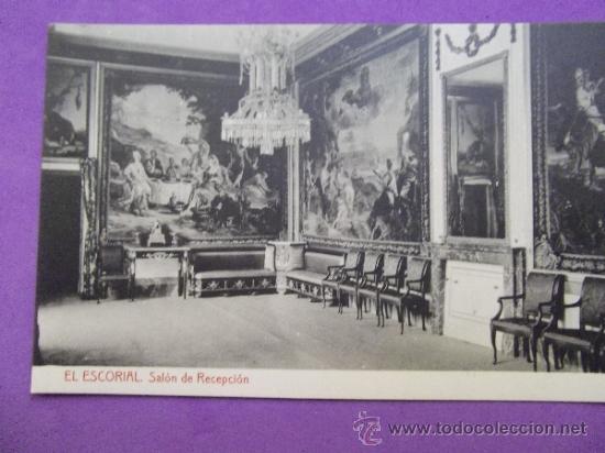 Postales: MADRID-V12-NO CIRCULADA-EL ESCORIAL-SALON DE RECEPCION