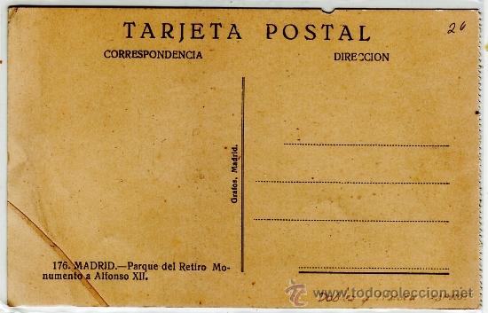Postales: POSTAL MADRID. 176. Parque del retiro - Foto 2
