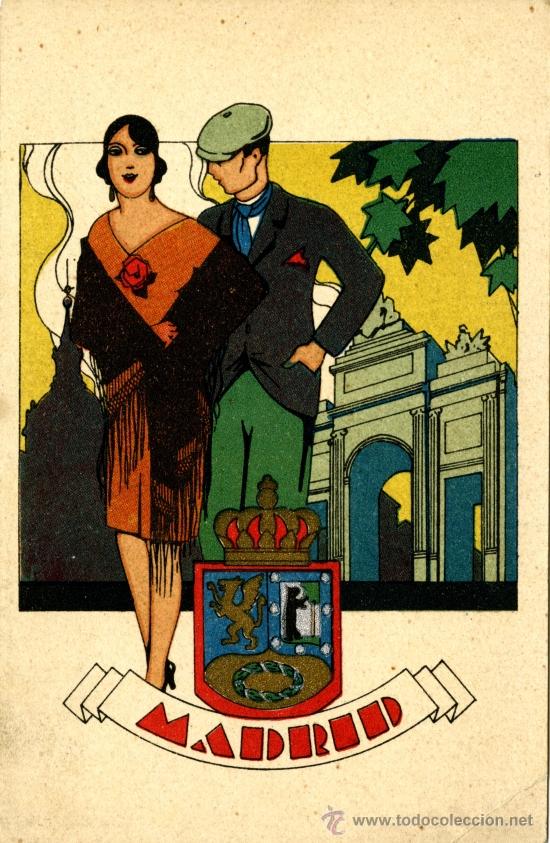 Postales: Madrid. Escudo y chulapos - Foto 1