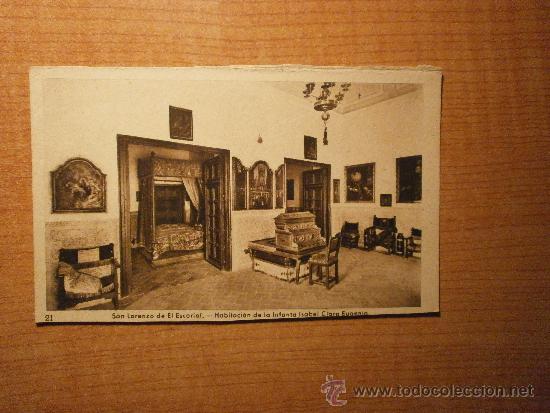 Cartoline: POSTAL SAN LORENZO DEL ESCORIAL HABITACION DE LA INFANTA ISABEL CLARA EUGENIA SIN CIRCULAR