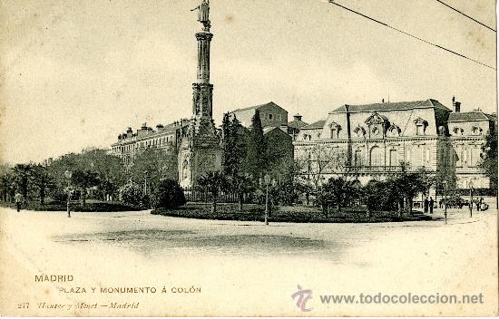 Postales: Madrid. Plaza y Monumento a Col&oacute;n - Foto 1