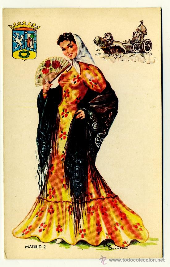 Postales: trajes regionales Madrid - Foto 1